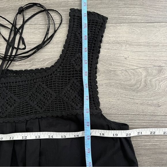 J.CREW Crochet Midi Dress Large Black Relaxed Fit Boho Resortwear Vacation NWT - Picture 8 of 8